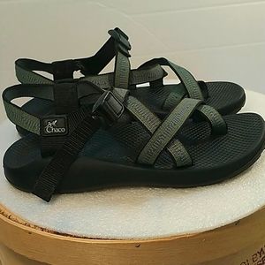 Chaco Women's Black and Olive Green Z/Cloud Sport Sandals
